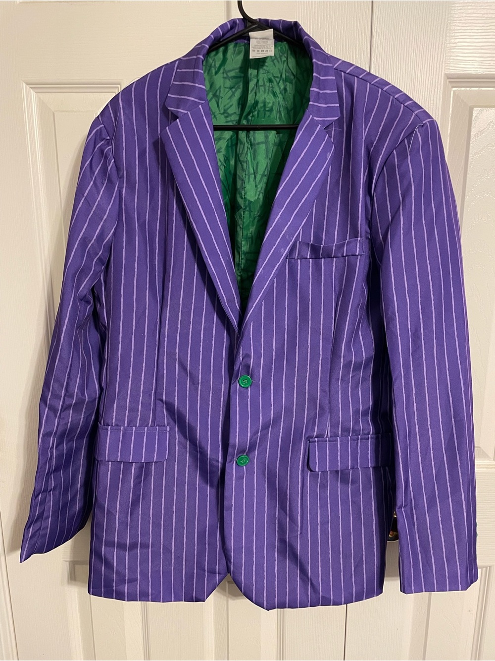 DC Comics Joker Purple Pinstripe Blazer with Green Lining